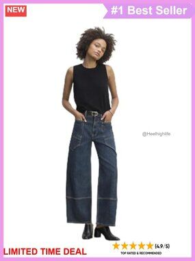 Everlane Way-High Gardener Wide Leg High Rise Cotton Denim Jeans